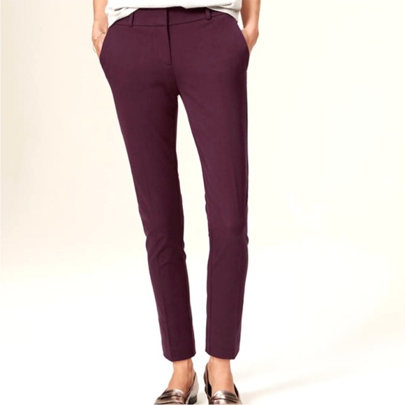 LOFT Pants - LOFT Julie Skinny Fit Ankle Pants in Plum